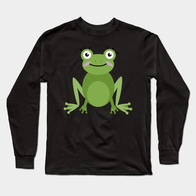 Green girl frog Long Sleeve T-Shirt by deadblackpony